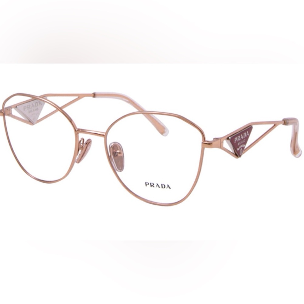 Prada Rose Gold Wireframe Glasses Frame Model VPR52Z size 53-18-145